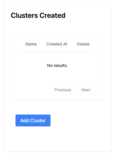 Create Cluster